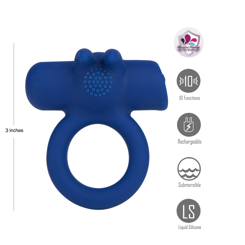 Maia HUXLEY - Blue - Blue Strong Vibrating Cock Ring