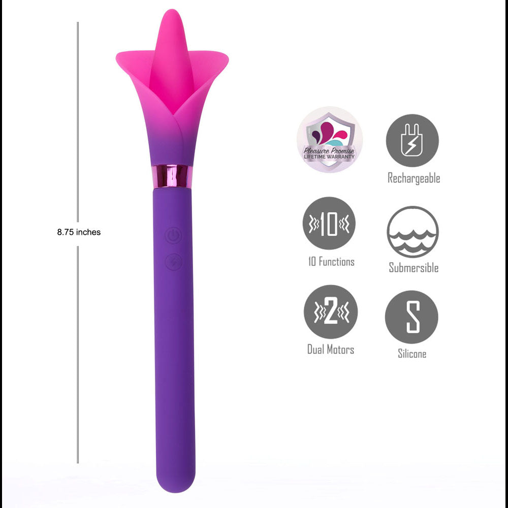 Maia VALA - Purple - Purple/Pink 22.2 cm Flower Vibrator