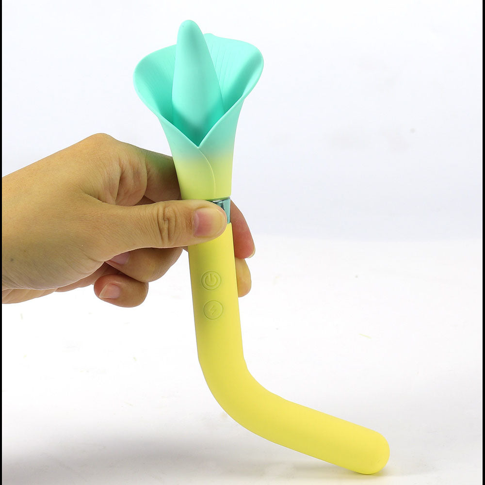 Maia VALA - Yellow - Yellow/Green 22.2 cm Flower Vibrator