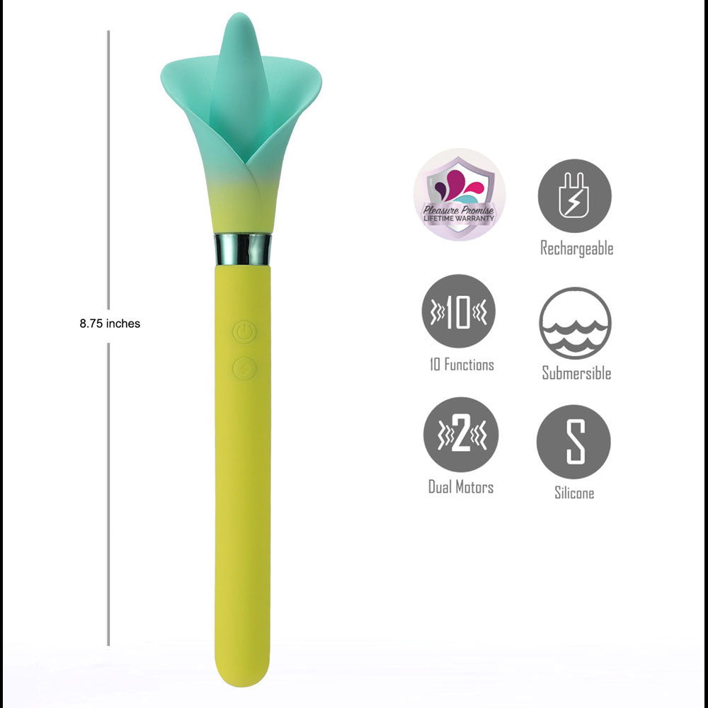 Maia VALA - Yellow - Yellow/Green 22.2 cm Flower Vibrator