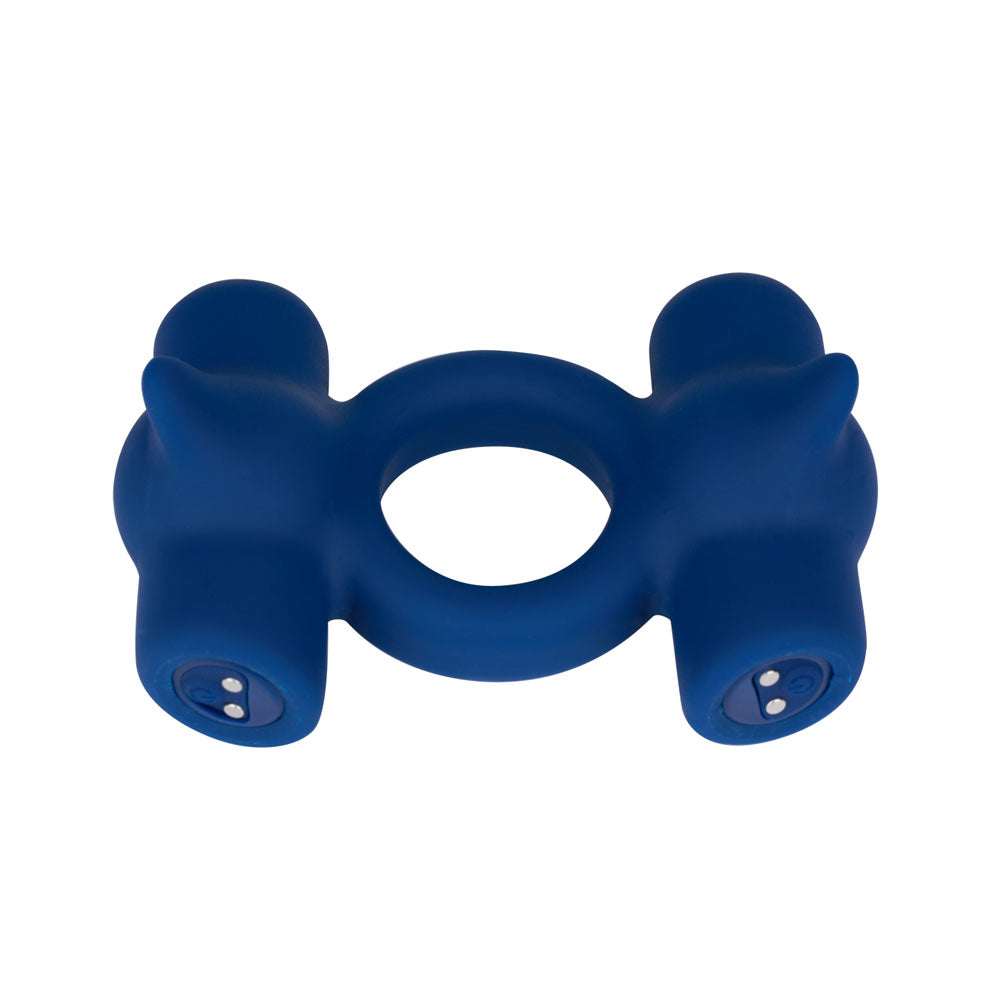 Maia RONAN - Blue - Blue USB Rechargeable Dual Vibrating Cock Ring — view 6