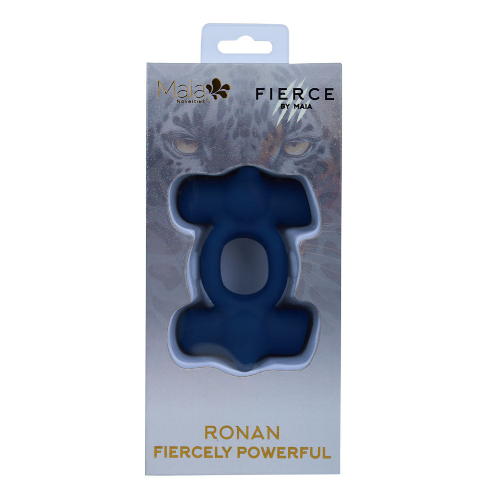 Maia RONAN - Blue - Blue USB Rechargeable Dual Vibrating Cock Ring — view 7