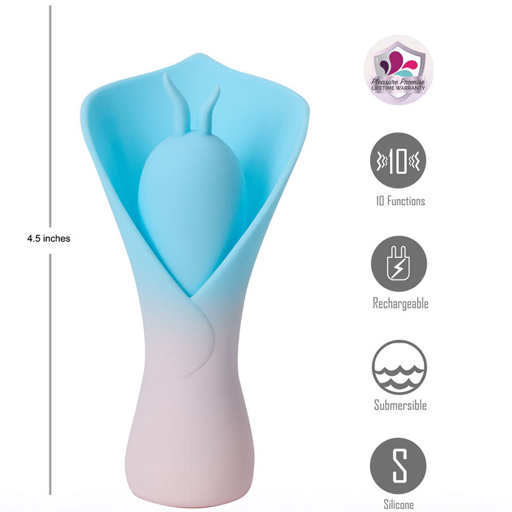 Maia MINA - Blue - Blue/Pink Fluttering Flower Stimulator