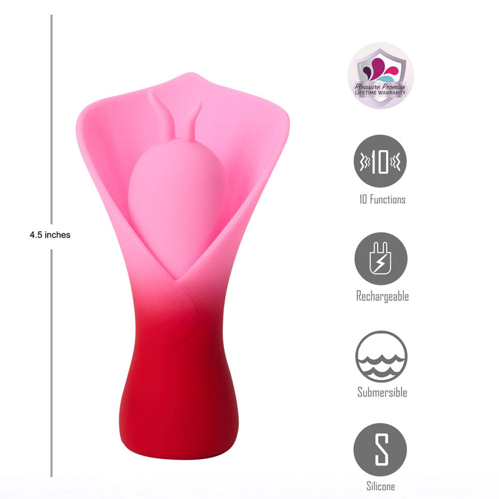 Maia MINA - Red - Red/Pink Fluttering Flower Stimulator