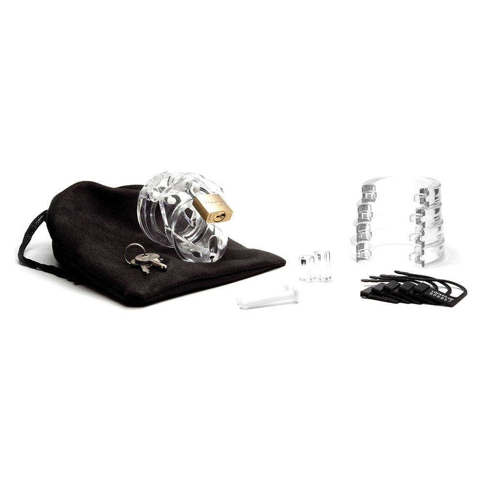 Mini-Me Black Chastity Cock Cage Kit - Clear — view 6