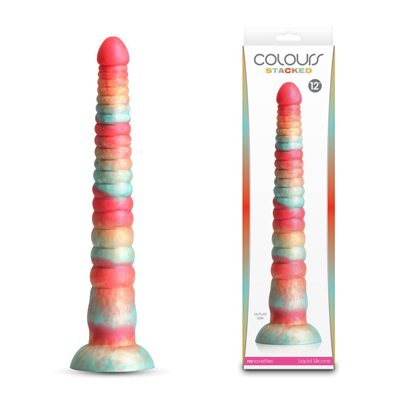 Colours Stacked - 12'' Dildo - Red/Gold - Red/Gold 30.6 cm Fantasy Dildo buy online Australia