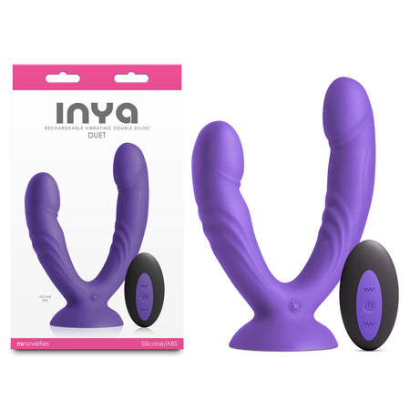 INYA Duet - Purple - Purple Vibrating Double Dildo with Wireless Remote buy online Australia