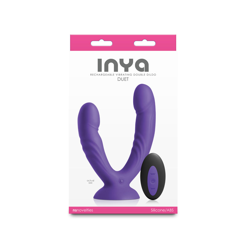 INYA Duet - Purple - Purple Vibrating Double Dildo with Wireless Remote