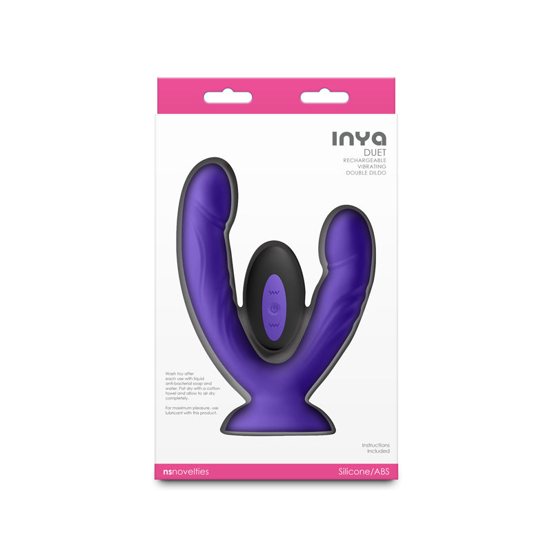 INYA Duet - Purple - Purple Vibrating Double Dildo with Wireless Remote