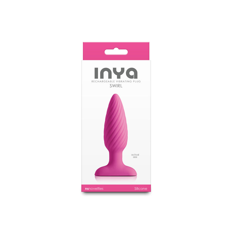 INYA Swirl - Pink - Pink 10.7 cm USB Rechargeable Vibrating Butt Plug — image 4