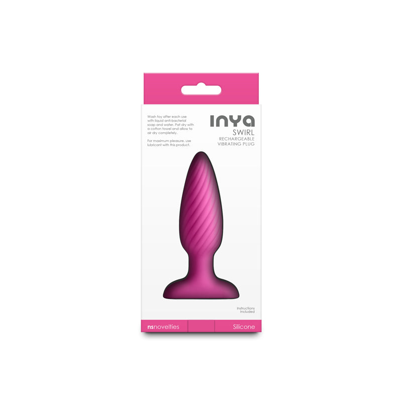 INYA Swirl - Pink - Pink 10.7 cm USB Rechargeable Vibrating Butt Plug — image 5