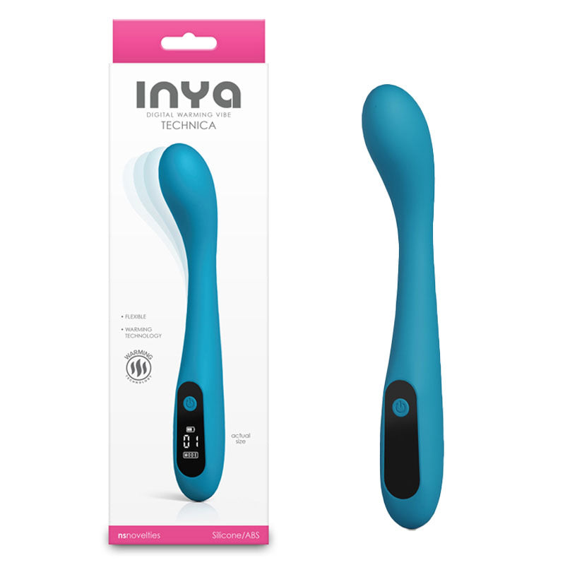 INYA Technica - Teal - Teal 19.2 cm Warming Vibrator buy online Australia