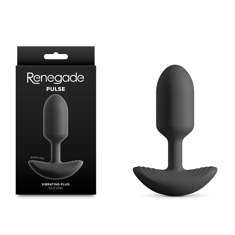 Renegade Pulse - Black - Black 11 cm Vibrating Butt Plug buy online Australia