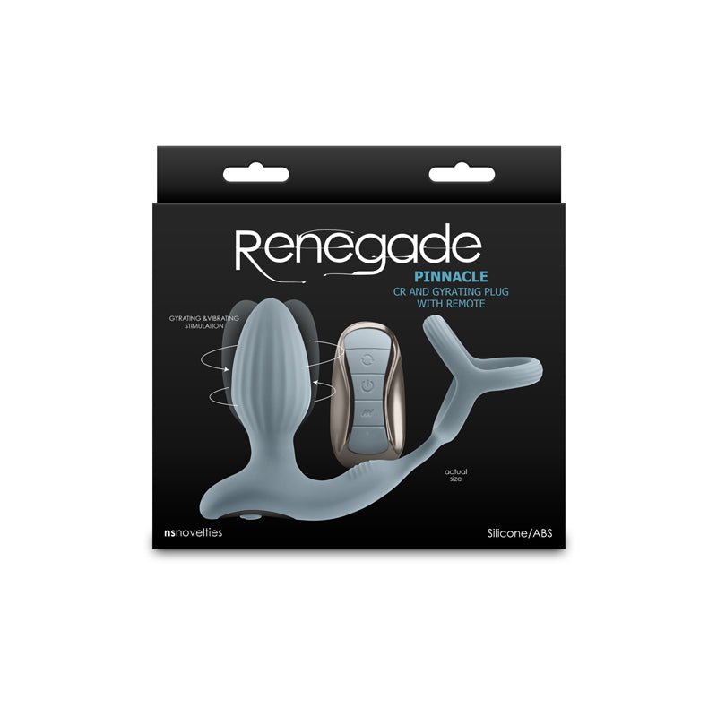 Renegade Pinnacle - Grey - Grey Vibrating Butt Plug with Cock Ring buy online Australia