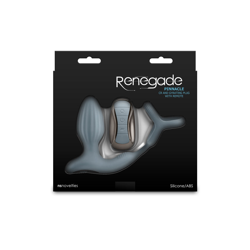 Renegade Pinnacle - Grey - Grey Vibrating Butt Plug with Cock Ring