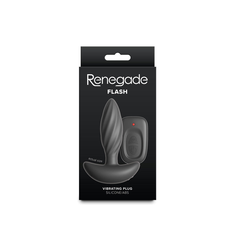 Renegade Flash - Black - Black 10.3 cm Vibrating Butt Plug