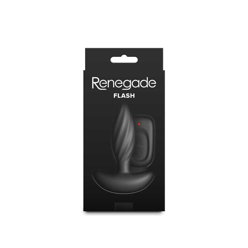 Renegade Flash - Black - Black 10.3 cm Vibrating Butt Plug