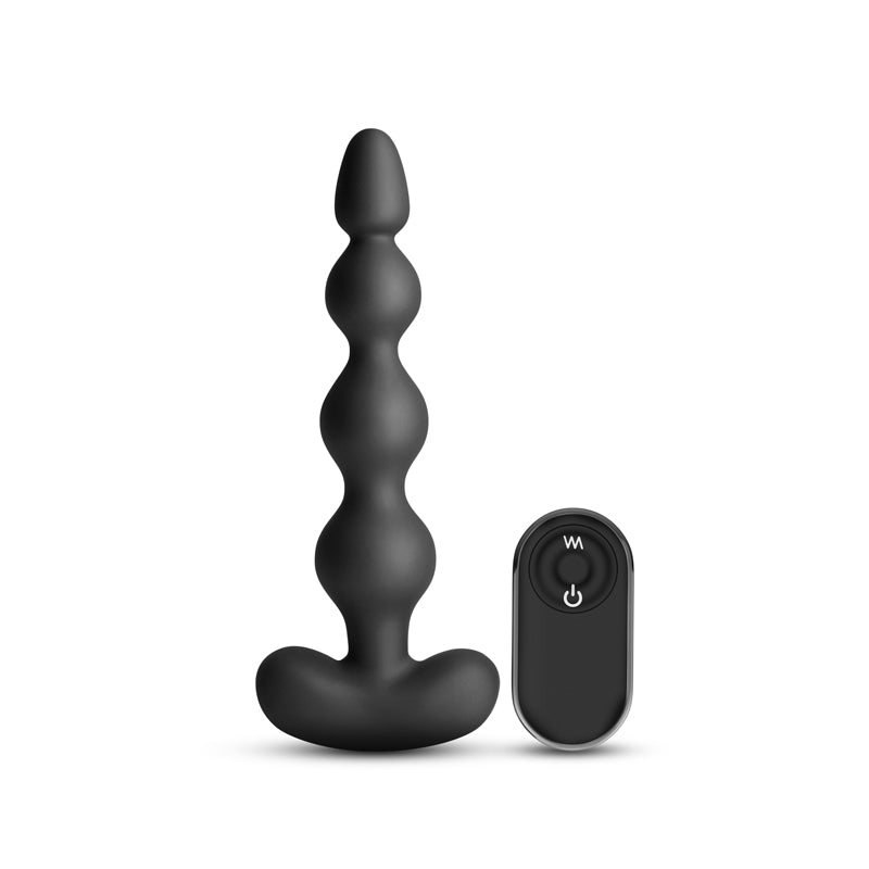 Renegade Reign - Black - Black 17.9 cm Vibrating Anal Beads with Wireless Remote