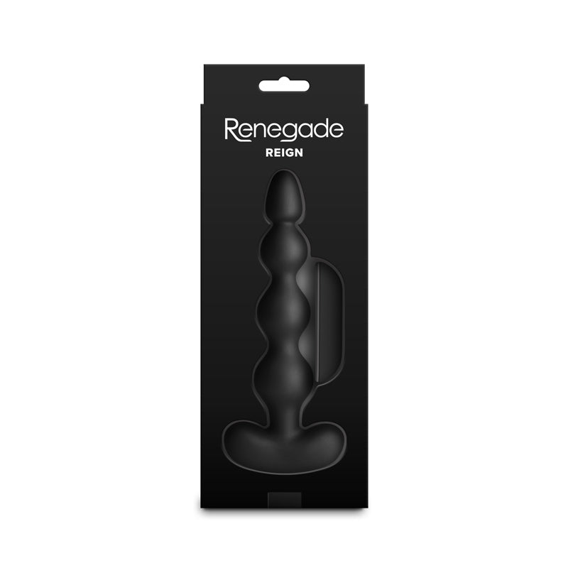 Renegade Reign - Black - Black 17.9 cm Vibrating Anal Beads with Wireless Remote
