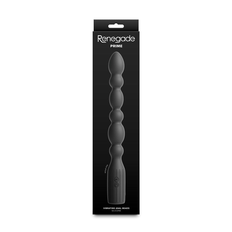 Renegade Prime - Black - Black 28.8 cm Vibrating Anal Beads