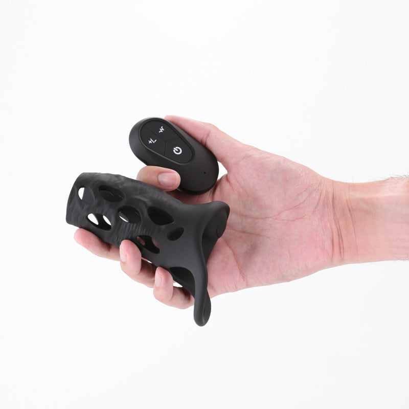Renegade Edge - Black - Black Vibrating Penis Sleeve with Wireless Remote