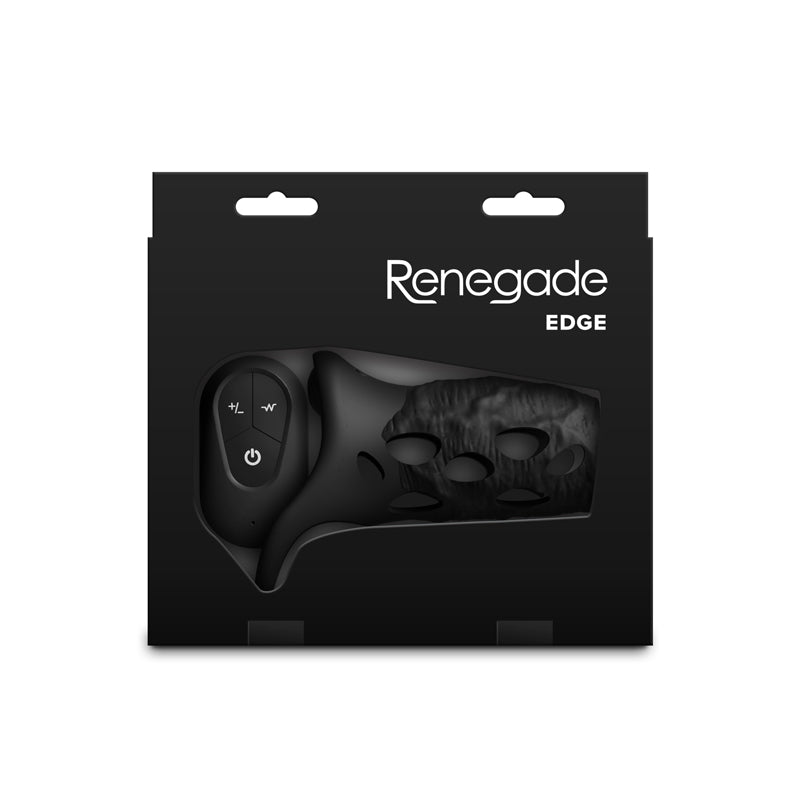 Renegade Edge - Black - Black Vibrating Penis Sleeve with Wireless Remote