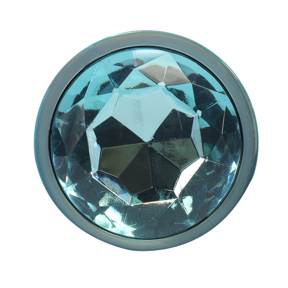 OUCH! Paris Collection - Metal Anal Plug Set - Blue - Metallic Blue Butt Plugs with Gem Bases - Set of 3 Sizes