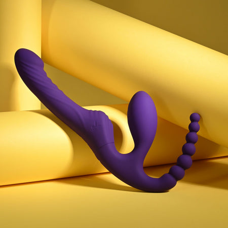 Playboy Pleasure HUG IT OUT - Purple 29 cm Strapless Strap-On buy online Australia