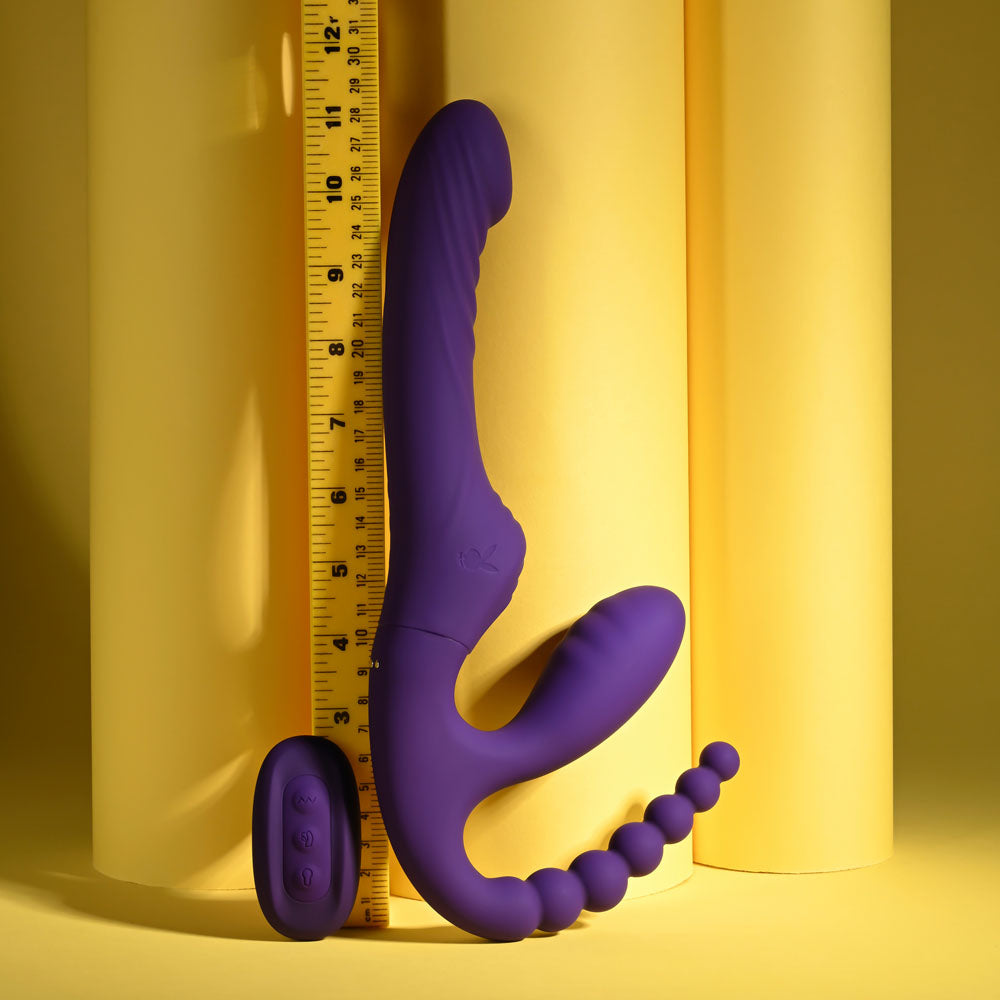 Playboy Pleasure HUG IT OUT - Purple 29 cm USB Rechargeable Strapless Strap-On — view 7