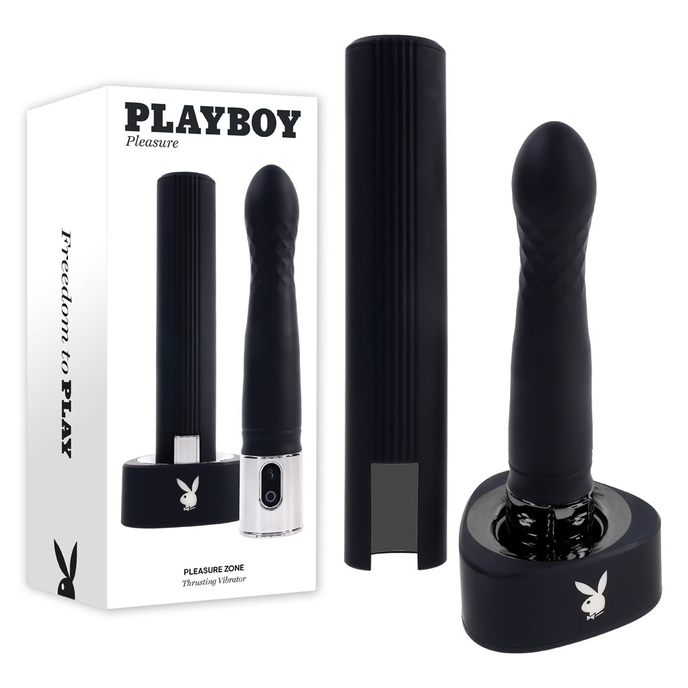 Playboy Pleasure PLEASURE ZONE - Black 21.4 cm Vibrator with USB Charging Dock buy online Australia