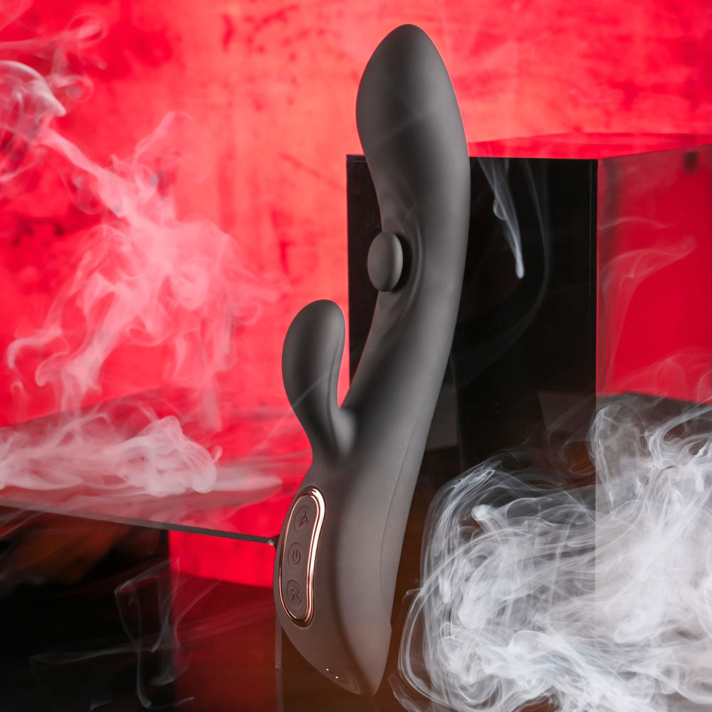 Playboy Pleasure THATS THE SPOT - Black 23.3 cm Rabbit Vibrator with G-Spot Tapper