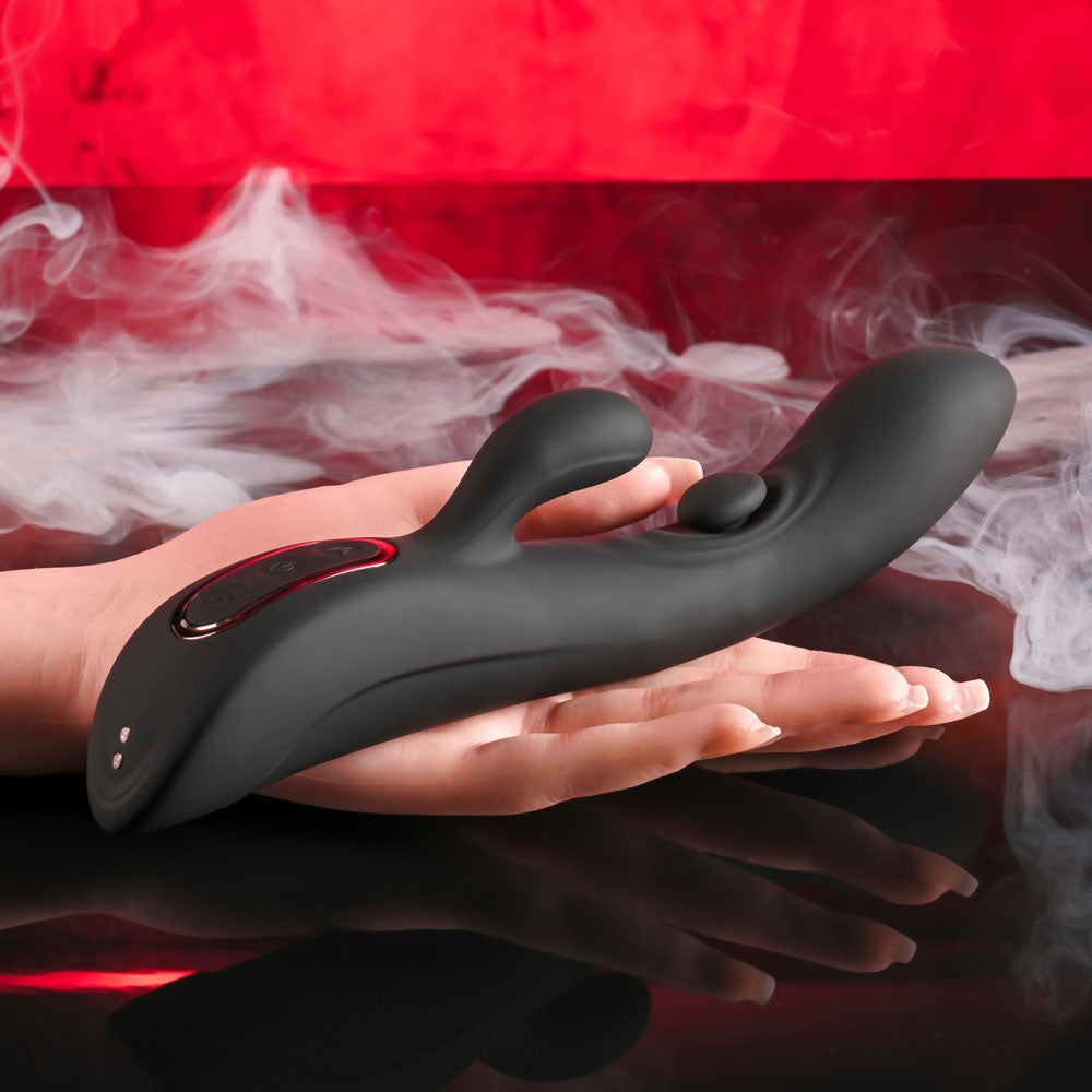Playboy Pleasure THATS THE SPOT - Black 23.3 cm Rabbit Vibrator with G-Spot Tapper