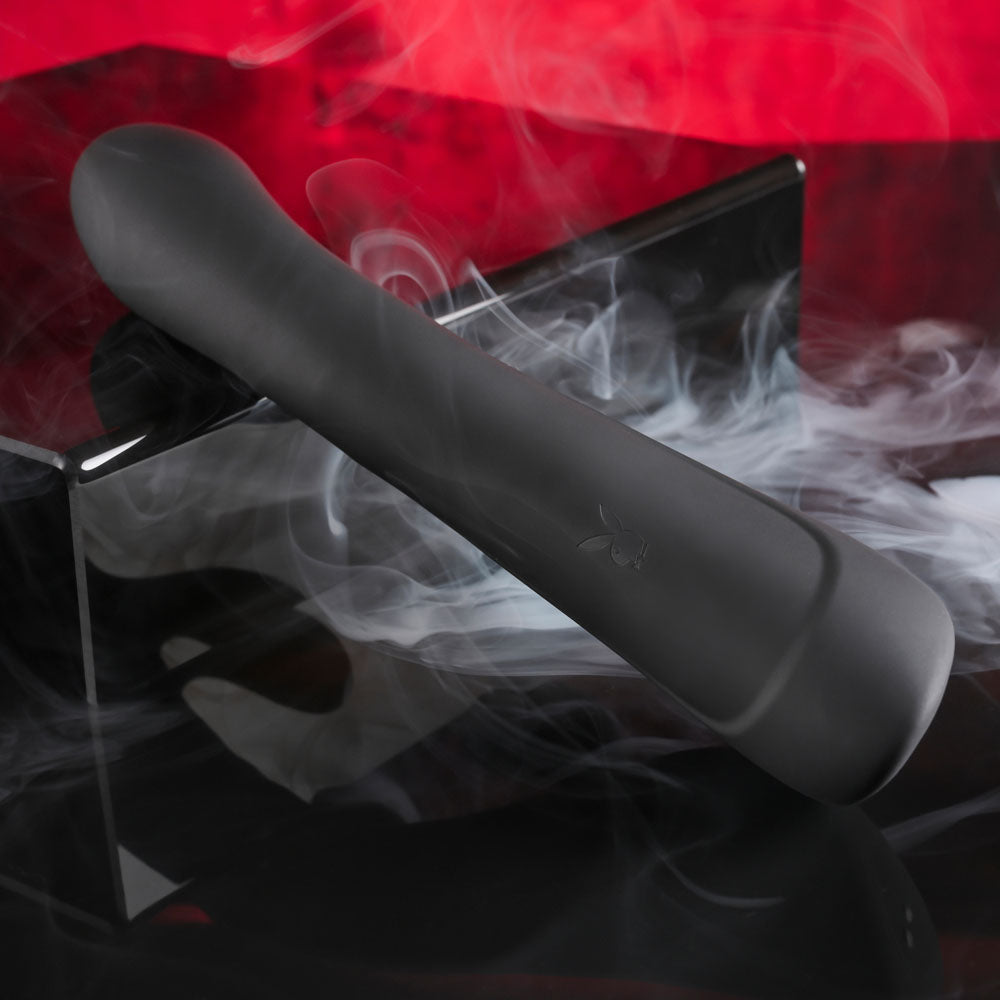 Playboy Pleasure THATS THE SPOT - Black 23.3 cm USB Rechargeable Rabbit Vibrator with G-Spot Tapper — view 7