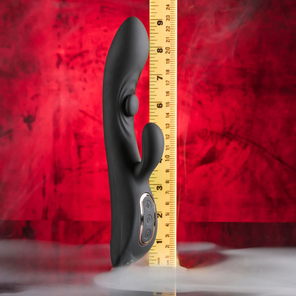 Playboy Pleasure THATS THE SPOT - Black 23.3 cm USB Rechargeable Rabbit Vibrator with G-Spot Tapper — view 8