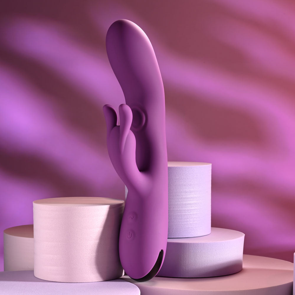 Playboy Pleasure BUSY BUNNY - Purple 22.6 cm Rabbit Vibrator with Tapping Shaft
