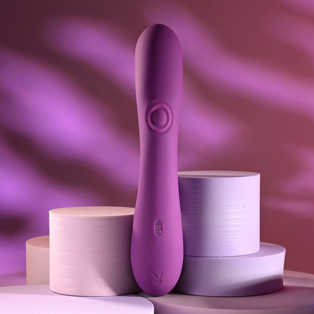 Playboy Pleasure BUSY BUNNY - Purple 22.6 cm Rabbit Vibrator with Tapping Shaft