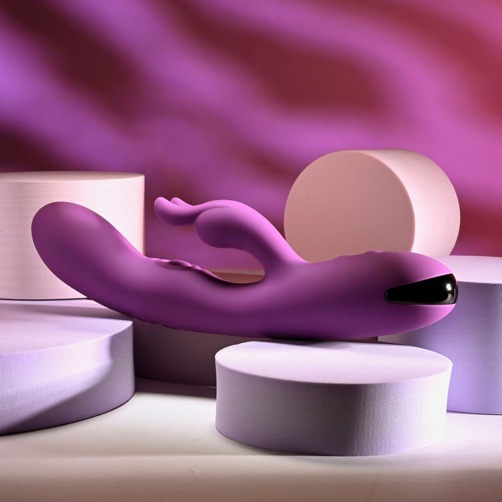 Playboy Pleasure BUSY BUNNY - Purple 22.6 cm Rabbit Vibrator with Tapping Shaft