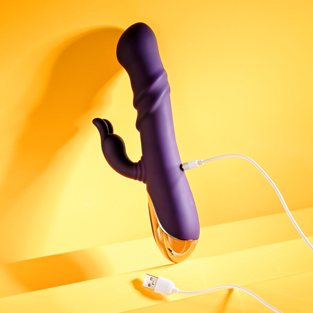 Playboy Pleasure BUNNY PUNCH - Purple 24.4 cm USB Rechargeable Twirling Rabbit Vibrator — view 9
