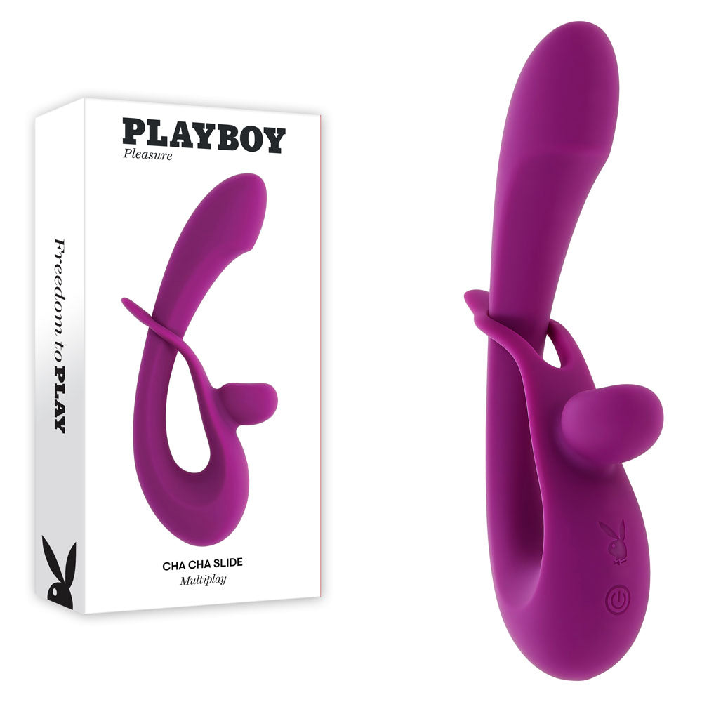 Playboy Pleasure CHA CHA SLIDE - Purple 20 cm USB Rechargeable Rabbit Vibrator — view 9