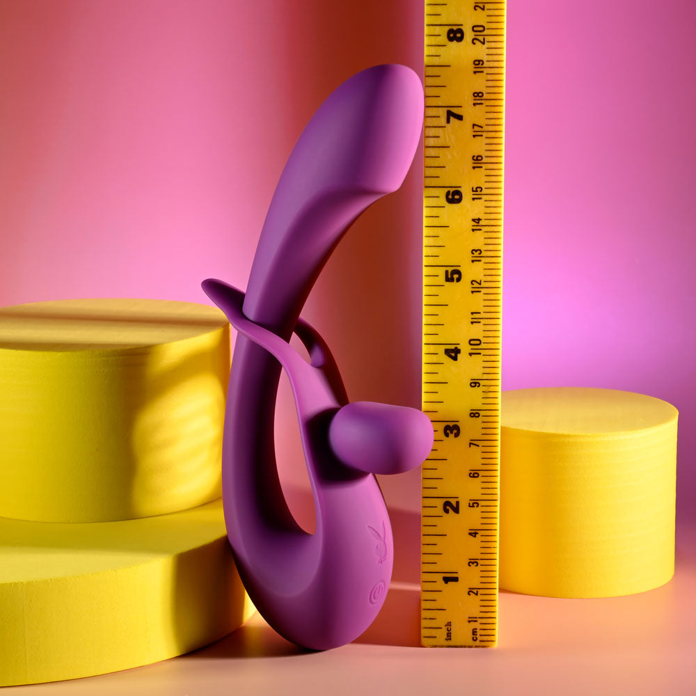 Playboy Pleasure CHA CHA SLIDE - Purple 20 cm USB Rechargeable Rabbit Vibrator — view 7