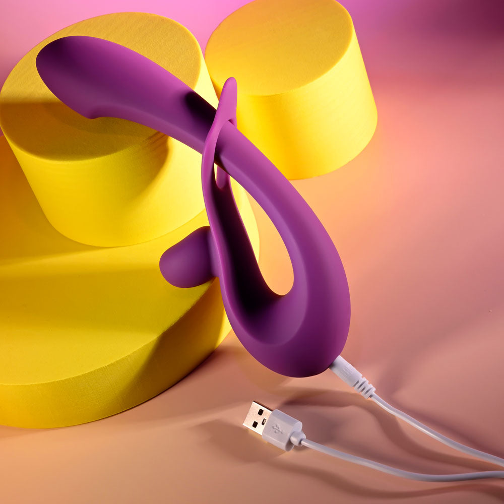 Playboy Pleasure CHA CHA SLIDE - Purple 20 cm USB Rechargeable Rabbit Vibrator — view 8