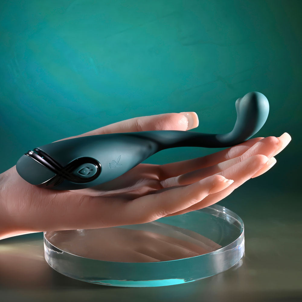 Playboy Pleasure PINPOINT PERFECTION - Green 19.3 cm USB Rechargeable Poseable Vibrator — view 7