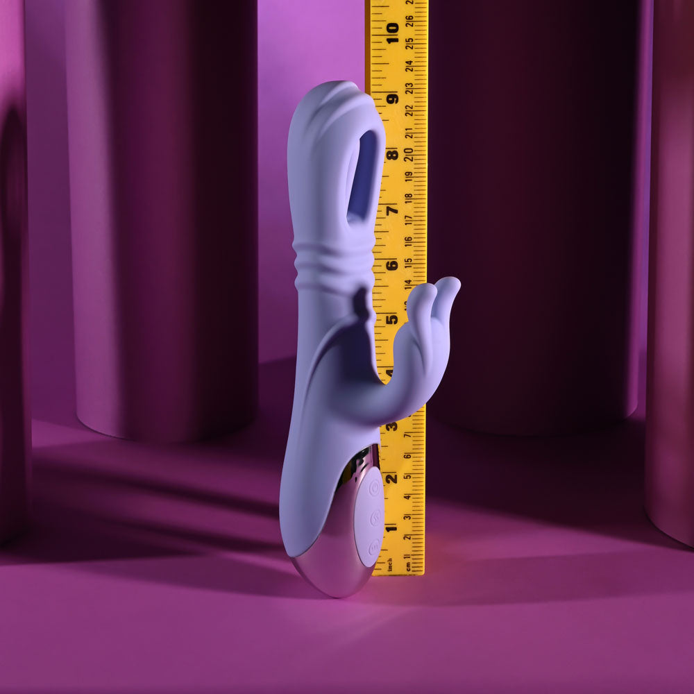 Playboy Pleasure TAP ME IN - Purple 24.2 cm USB Rechargeable Rabbit Vibrator with Tapping Shaft — view 8