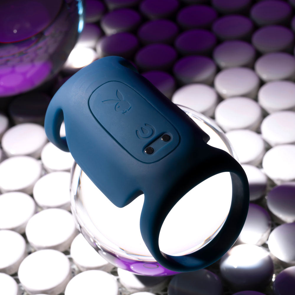 Playboy Pleasure JET PACK - Dark Blue USB Rechargeable Vibrating Penis Harness — view 7