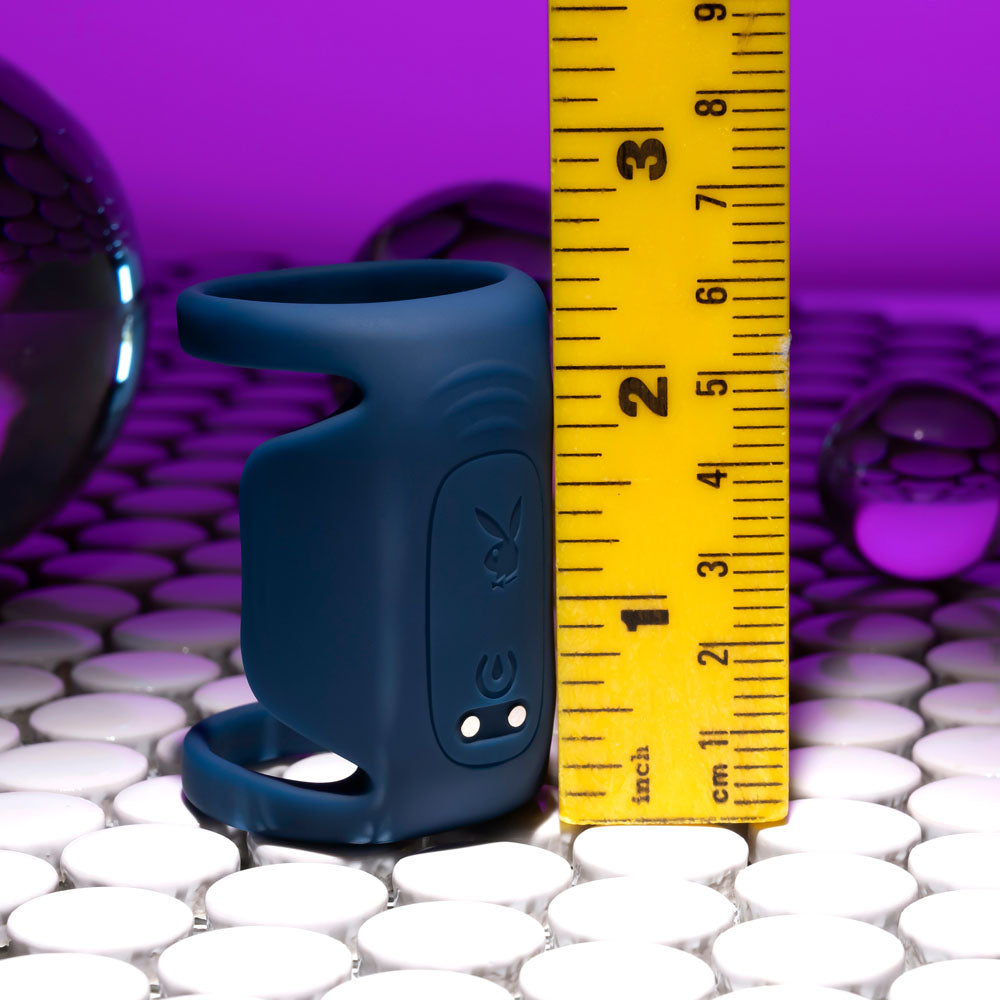 Playboy Pleasure JET PACK - Dark Blue USB Rechargeable Vibrating Penis Harness — view 8