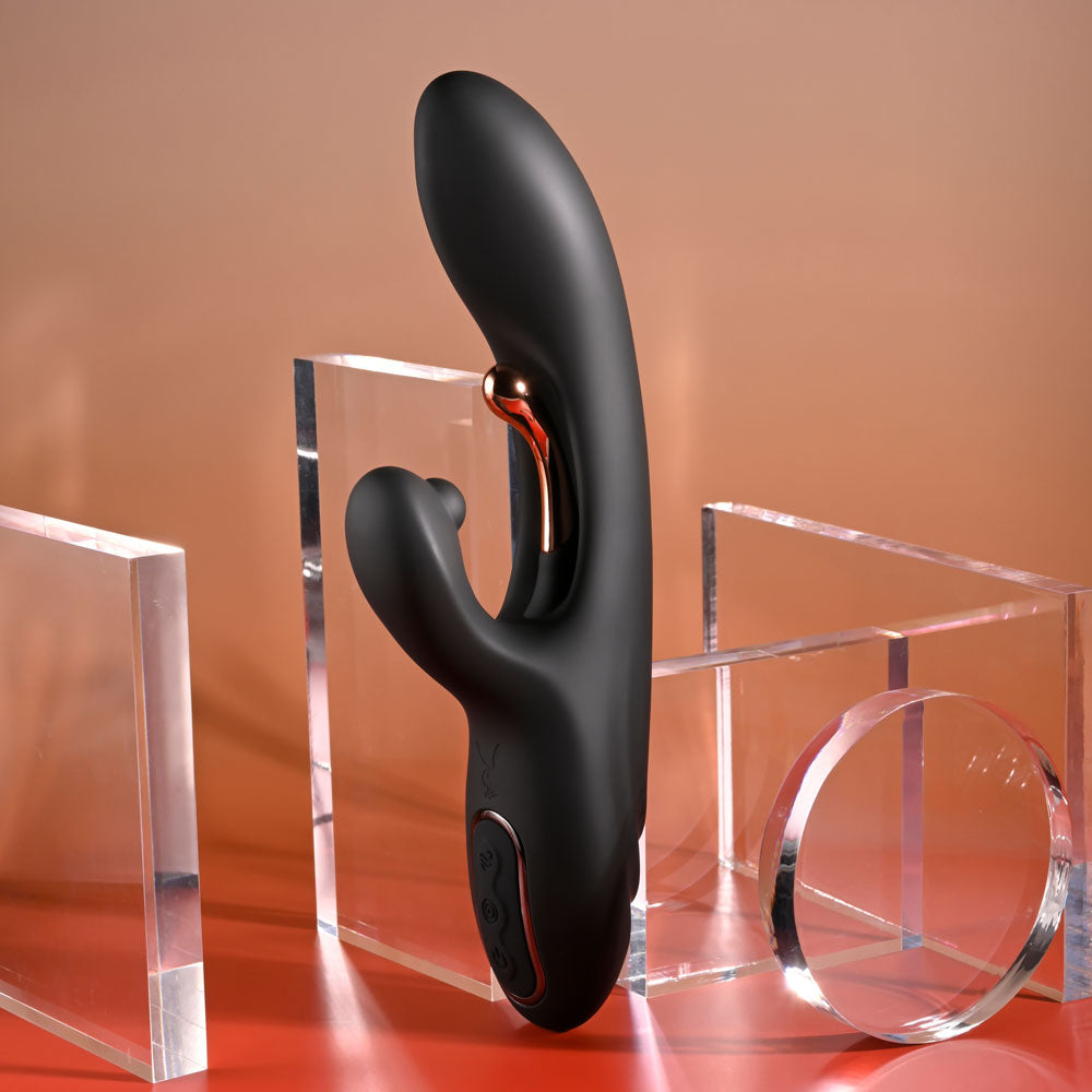 Playboy Pleasure AUREUS - Black 22.7 cm Rabbit Vibrator with Internal Flicker