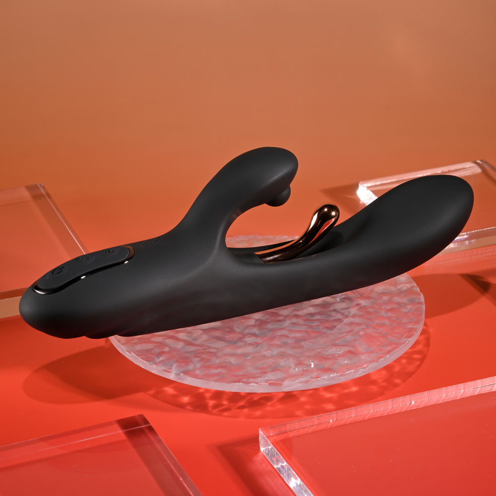 Playboy Pleasure AUREUS - Black 22.7 cm Rabbit Vibrator with Internal Flicker