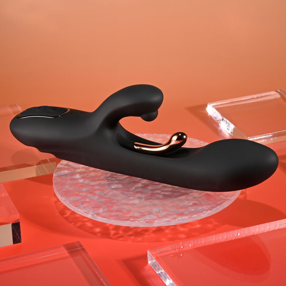 Playboy Pleasure AUREUS - Black 22.7 cm USB Rechargeable Rabbit Vibrator with Internal Flicker — view 6