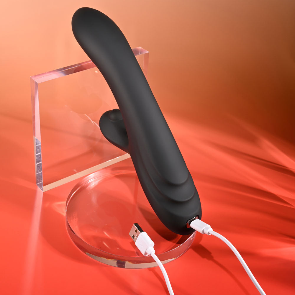 Playboy Pleasure AUREUS - Black 22.7 cm USB Rechargeable Rabbit Vibrator with Internal Flicker — view 9