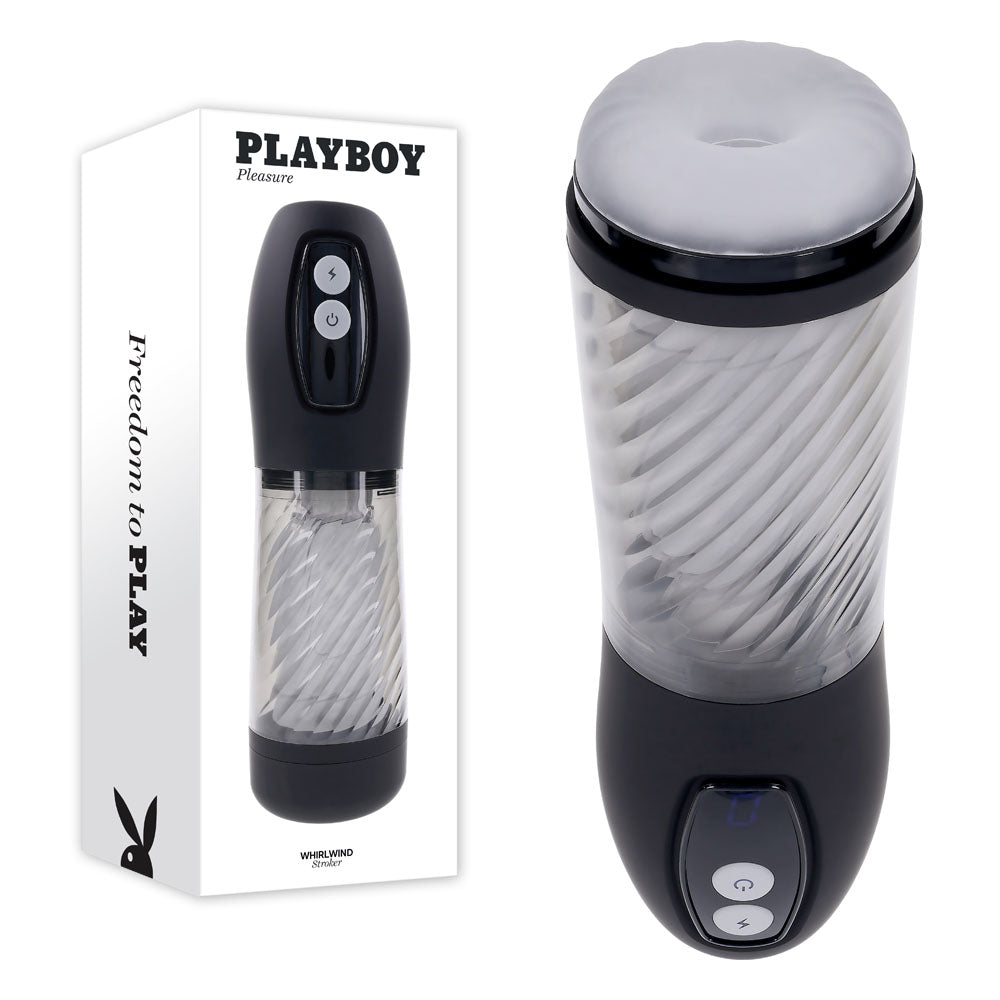 Playboy Pleasure WHIRLWIND - Clear Thrusting and Spinning Auto Stroker buy online Australia